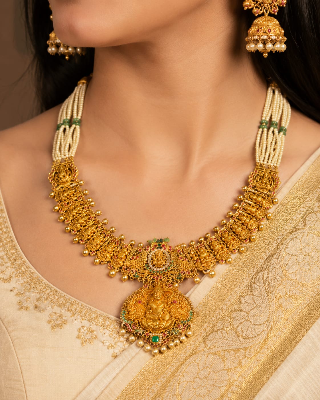 pearl temple jewellery