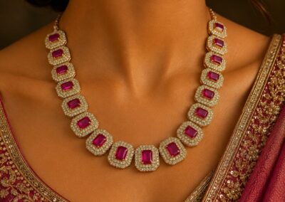 red ruby and diamond necklace