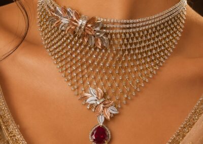 rose gold and diamond necklace